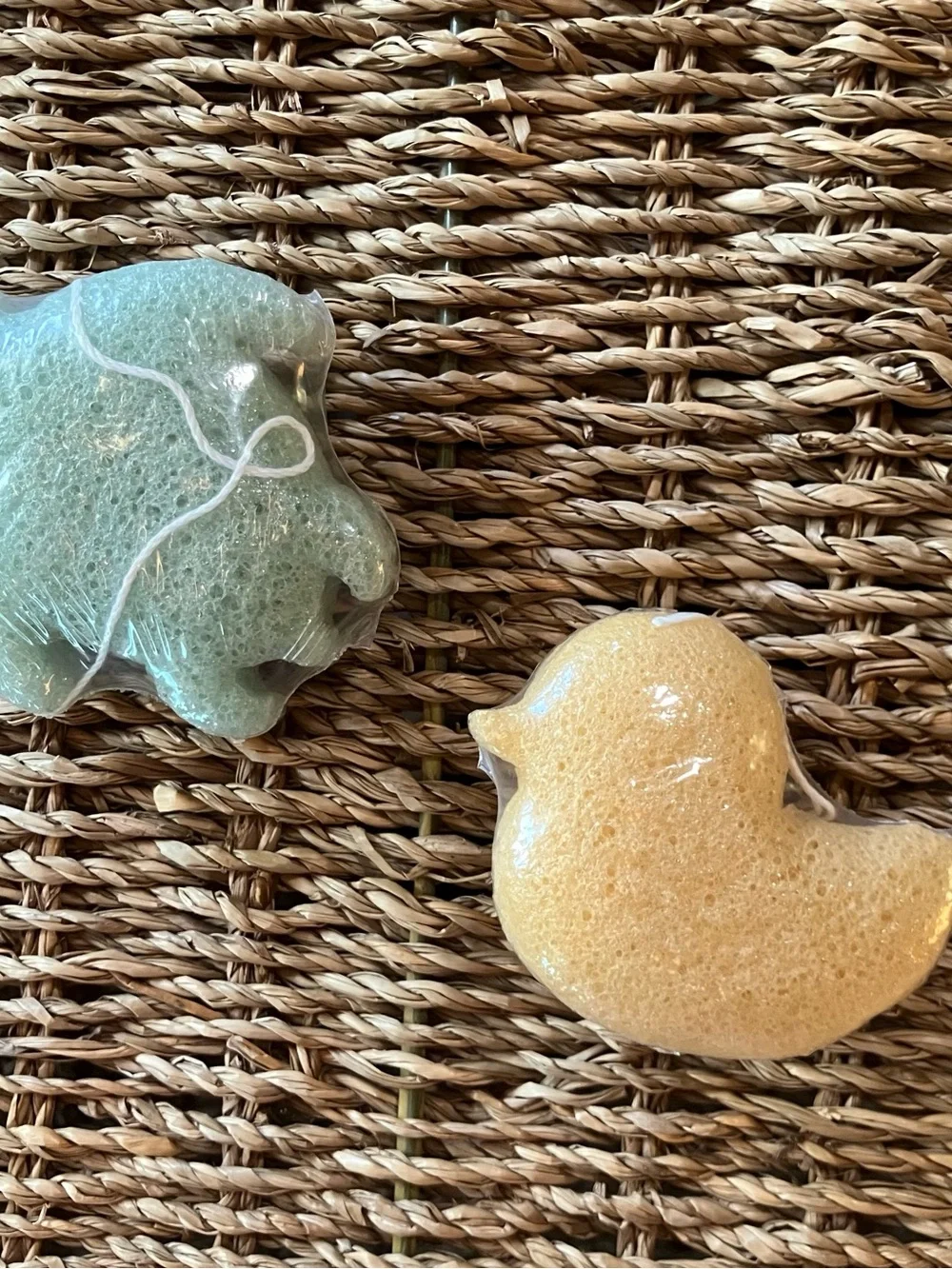 Kids Animal Bath Sponges - Green Turtle & Yellow Duck